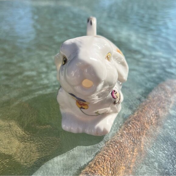 Grace's Teaware Porcelain Bunny Rabbit Creamer Butterflies Flowers - Picture 4 of 13